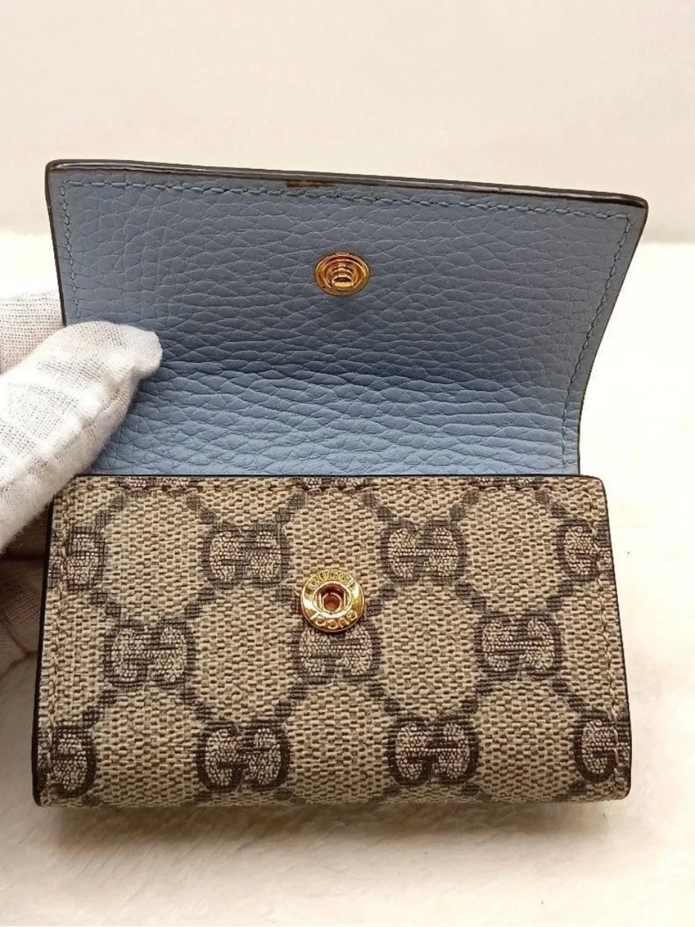 Gucci GG Marmont Leather 6-Key Case Blue